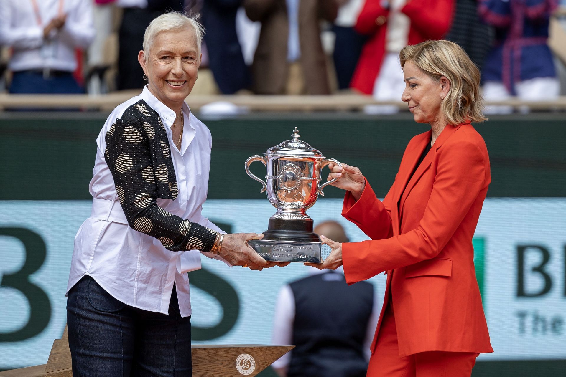 Navratilova and Evert at Roland-Garros 2024. - Source: Getty